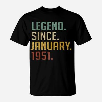 Legend Since January 1951 70Th Birthday Gift 70 Years Old T-Shirt | Crazezy AU
