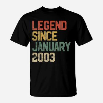 Legend Since January 2003 18Th Birthday Gift 18 Year Old T-Shirt | Crazezy DE