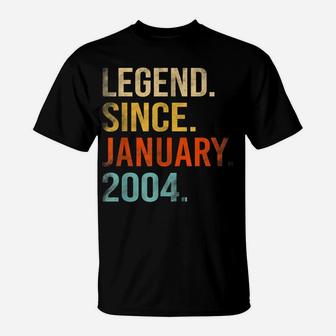 Legend Since January 2004 18Th Birthday 18 Year Old T-Shirt | Crazezy