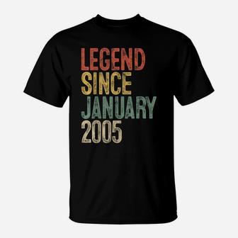 Legend Since January 2005 16Th Birthday Gift 16 Year Old T-Shirt | Crazezy DE