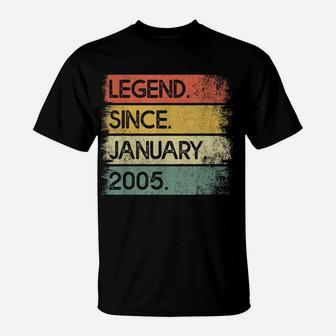 Legend Since January 2005 16Th Birthday Gifts 16 Years Old T-Shirt | Crazezy CA