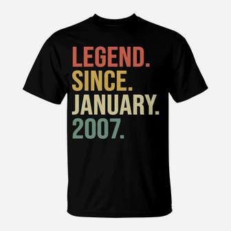 Legend Since January 2007, 13 Years Old, 13Th Birthday Gift T-Shirt | Crazezy AU