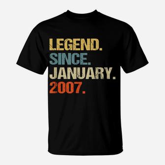 Legend Since January 2007 13 Years Old Boys Gifts T-Shirt | Crazezy CA