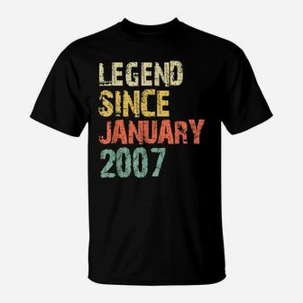 Legend Since January 2007 14Th Birthday 14 Years Old Gift T-Shirt | Crazezy CA