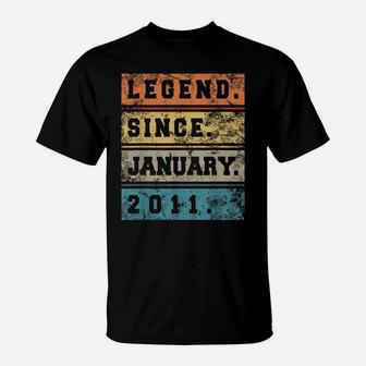 Legend Since January 2011 9 Years Old Gift Cool 9Th Birthday T-Shirt | Crazezy UK