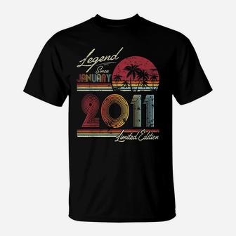 Legend Since January 2011 9Th Birthday Gift 9 Years Old T-Shirt | Crazezy CA