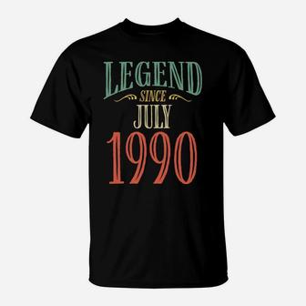 Legend Since July 1990 Birthday Design T-Shirt | Crazezy UK