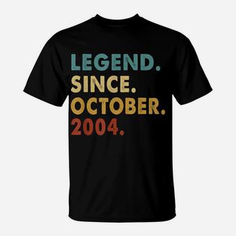 Legend Since October 2004 17Th Birthday 17 Years Old Gift T-Shirt | Crazezy