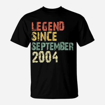 Legend Since September 2004 15Th Birthday Gift 15 Years Old T-Shirt | Crazezy