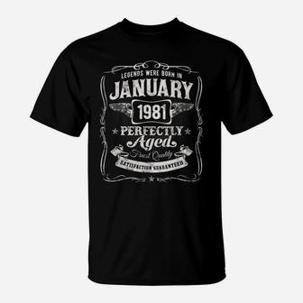 Legends Were Born In January 1981 Shirt 39Th Birthday Gift T-Shirt | Crazezy CA