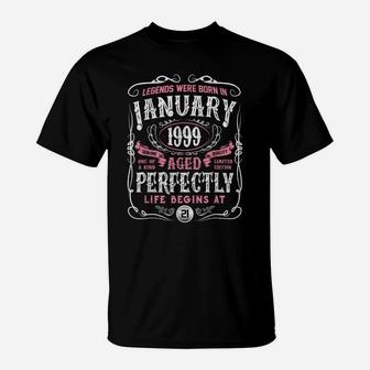 Legends Were Born In January 1999 21St Birthday Gift T-Shirt | Crazezy
