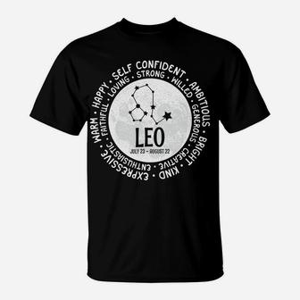 Leo Zodiac Facts Traits Horoscope Sign Astrology Sweatshirt T-Shirt | Crazezy
