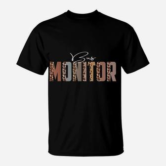 Leopard Bus Monitor Funny Job Title School Worker T-Shirt | Crazezy