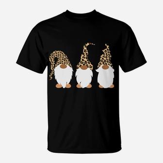 Leopard Print Gnomes Cute Christmas T-Shirt | Crazezy