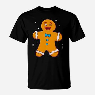Lets Get Baked Gingerbread Man Christmas Funny Cookie Baking T-Shirt | Crazezy