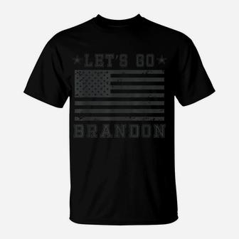 Let's Go Brandon Biden Chant Blackout American Flag T-Shirt | Crazezy DE