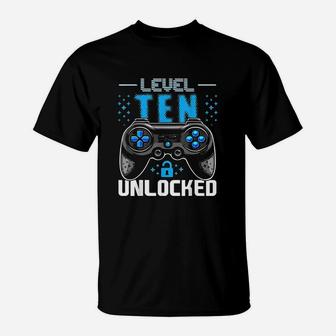 Level 10 Unlocked Video Gamer T-Shirt | Crazezy
