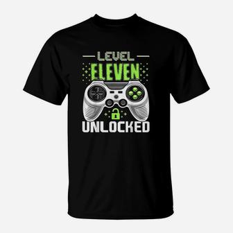 Level 11 Unlocked Video Game 11Th Birthday Gamer Gift Boys T-Shirt | Crazezy DE