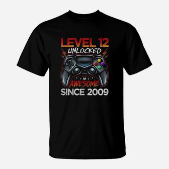 Level 12 Unlocked Awesome Since 2009 12Th Birthday Gaming T-Shirt | Crazezy CA