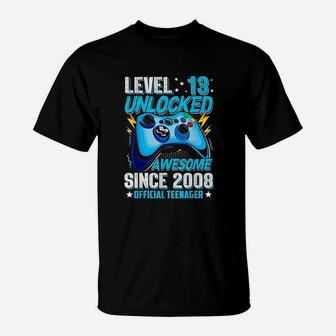 Level 13 Unlocked Official Teenager 13Th Birthday T-Shirt | Crazezy