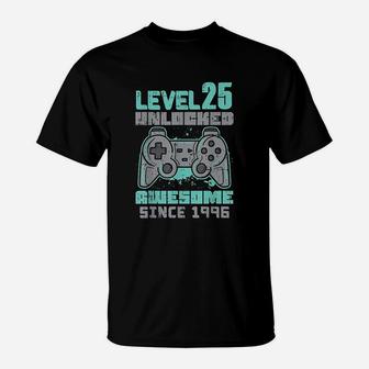 Level 25 Unlocked Awesome 1996 T-Shirt | Crazezy