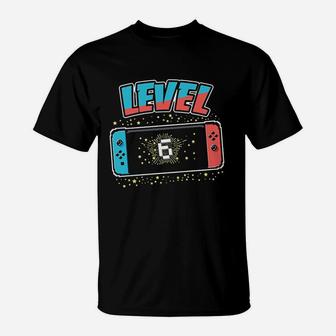 Level 6 Birthday Boy 6 Years Old Video Games Gift T-Shirt | Crazezy DE