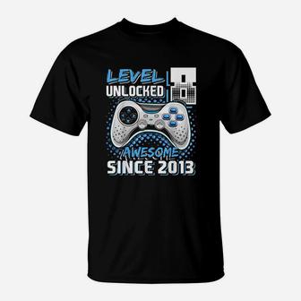 Level 8 Unlocked Awesome 2013 Video Game T-Shirt - Thegiftio UK
