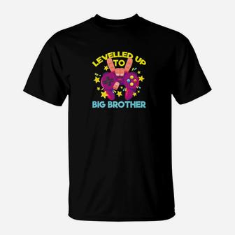 Levelled Up To Big Brother Cute Sibling Baby T-Shirt - Thegiftio UK