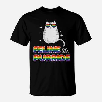 Lgbt Cool Cat Feline The Purride Lesbian Pride Gift T-Shirt - Monsterry DE