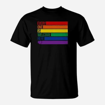 Lgbt Flag Every One Is Welcome Here T-Shirt - Monsterry CA