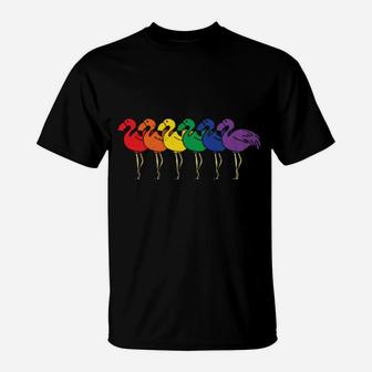 Lgbt Flamingo Rainbow Gay Lesbian Pride Gift T-Shirt - Monsterry AU