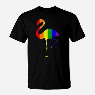 Lgbt Flamingo Rainbow T-Shirt - Monsterry