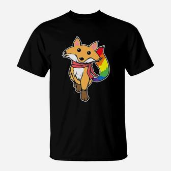 Lgbt Gay Pride Fox Animal Lover Rainbow Fox T-Shirt - Monsterry DE