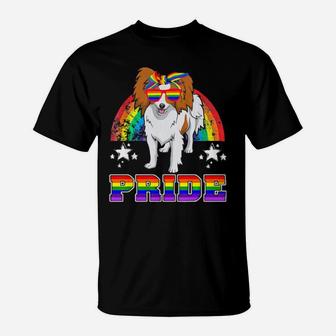Lgbt Papillon Dog Gay Pride Rainbow T-Shirt - Monsterry