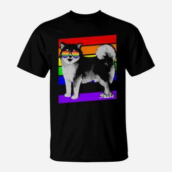 Lgbt Rainbow Flag Gay Pride Shiba Inu T-Shirt - Monsterry