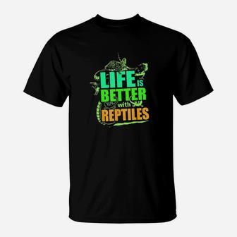 Life Is Better With Reptiles Leopard Gecko T-Shirt | Crazezy AU