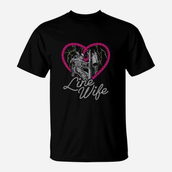 Lineman Wife Heart Funny Electrical Lineworker T-Shirt - Thegiftio UK
