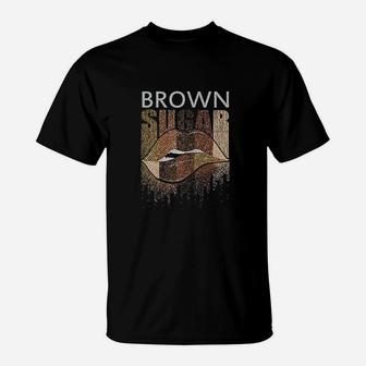 Lips Brown Black T-Shirt | Crazezy