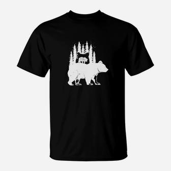 Little Bear Over Bear Unique Silhouette Animal Gift T-Shirt - Thegiftio UK