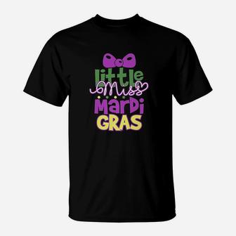 Little Miss Mardi Gras T-Shirt | Crazezy