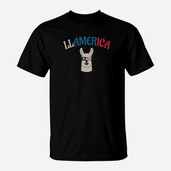 Llama Llamerica America Merica Us Patriotic Funny T-Shirt - Thegiftio UK