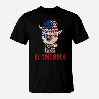 Llamerica American Llama Patriotic Usa 4Th Of July T-Shirt - Monsterry