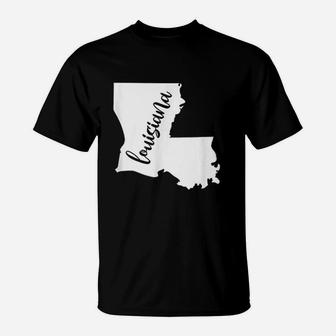Louisiana Map Home T-Shirt - Thegiftio UK