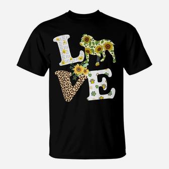 Love Bulldogs English Funny Bulldog Mom Life Floral Flower T-Shirt | Crazezy