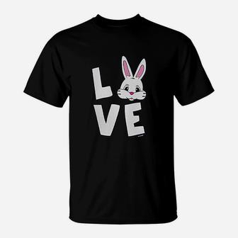Love Easter Bunny Head Egg Hunt T-Shirt | Crazezy CA