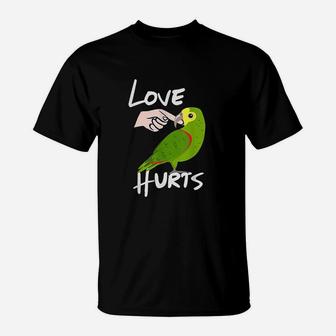 Love Hurts Yellow Head Parrot T-Shirt | Crazezy AU