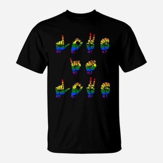 Love Is Love Lgbt Sign Language T-Shirt - Monsterry DE