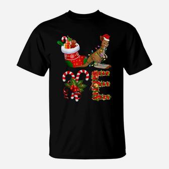 Love Kangaroo Christmas Funny Santa Hat Christmas T-Shirt | Crazezy AU