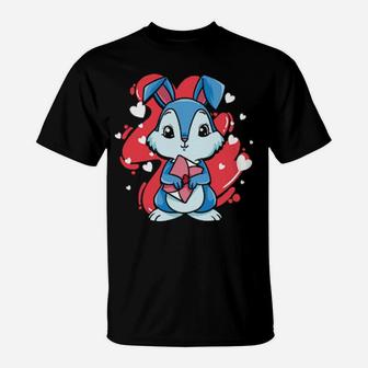 Love Letter From Your Bunny Valentine's Day Hearts T-Shirt - Monsterry
