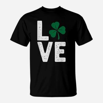 Love Lucky Shamrock Vintage Outfit Irish St Patricks T-Shirt | Crazezy AU